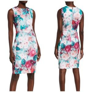 NWT-CALVIN KLEIN FLORAL SHEATH DRESS